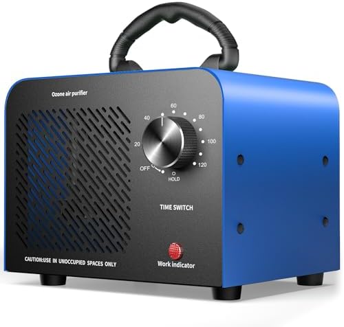 Hadlook Ozone Generator, 48,000mg/h High Capacity O3 Machine for Large Spaces Up to 4,000 Sq Ft, Portable Odor Eliminator for Car, Home, Basement, Smoke, Pets, and Commercial Use, Blue