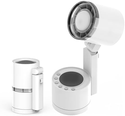 UN UNITEDTIME Portable fan- Battery Operated Fan - 100 Speeds- LED Lighting- Table fans for Outdoor, Camping, Tent, Travel, Bedroom, Cruise RV (White)